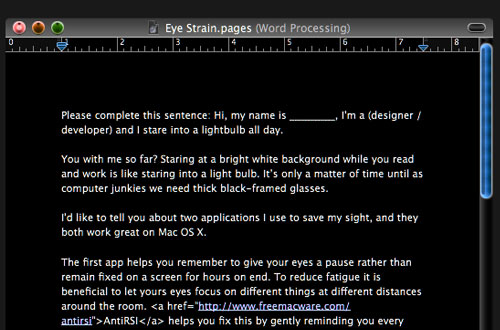 Reducing Eye Strain While Working On Your Mac with Nocturne.app for Mac OS X