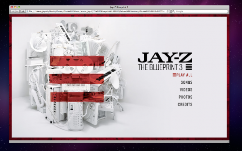 iTunes LP Jay-Z The Blueprint 3 when viewed in Safari 4.0.3