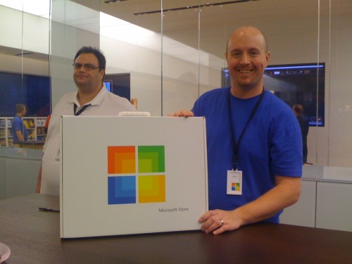 Kyle, a very friendly Microsoft employee, shows me the Signature Service box.